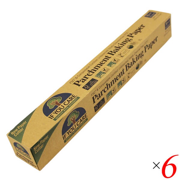 イフユーケア FSC＆コンポスタブル認証 無漂白パーチメントベイキングペーパー ロールタイプ 6本