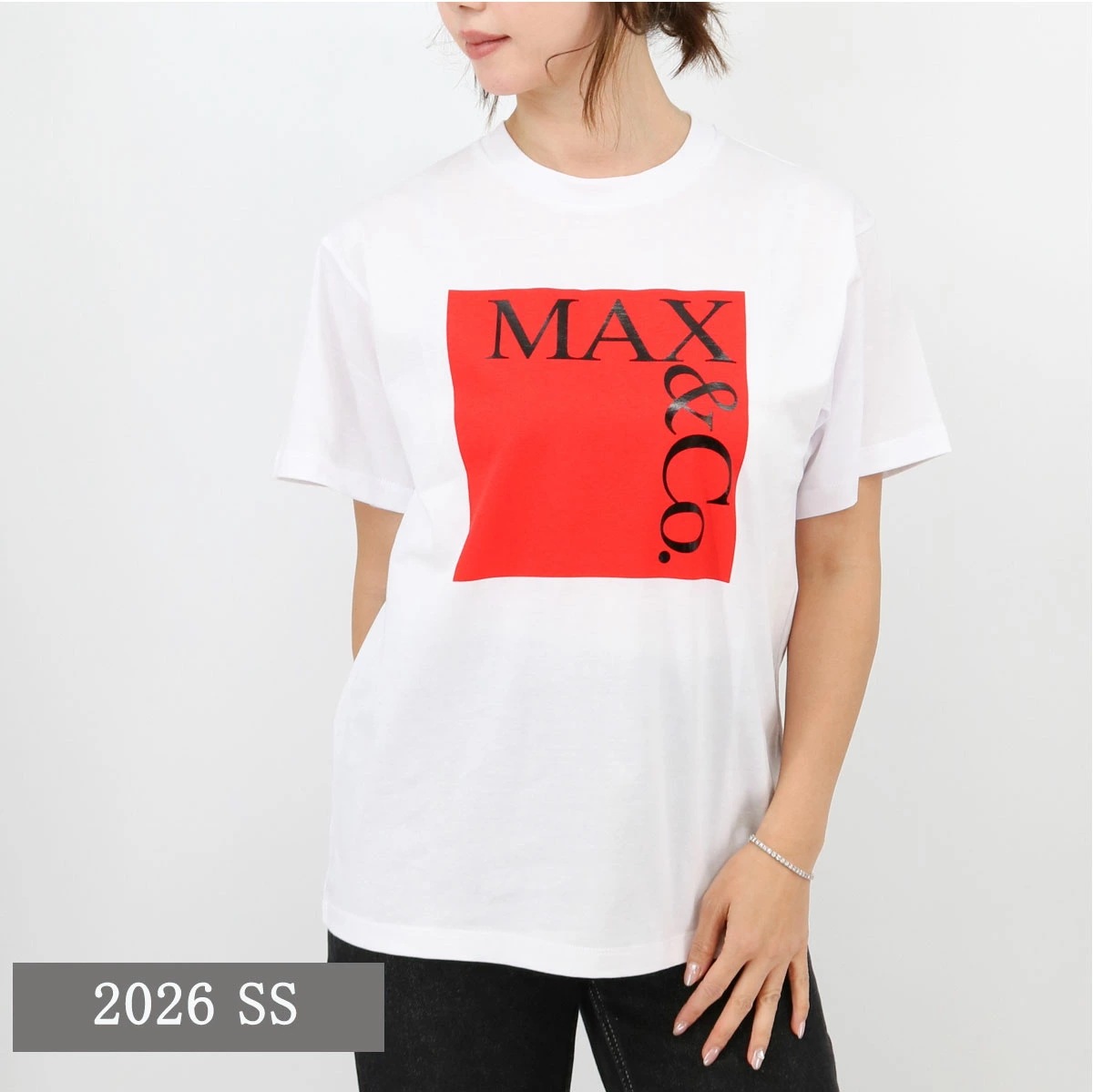 MAX&CO. KIDS MX0005 MX0057【大人もOK】半袖Tシャツ カットソー クルーネック レディース 子供 ロゴTEE ブラ