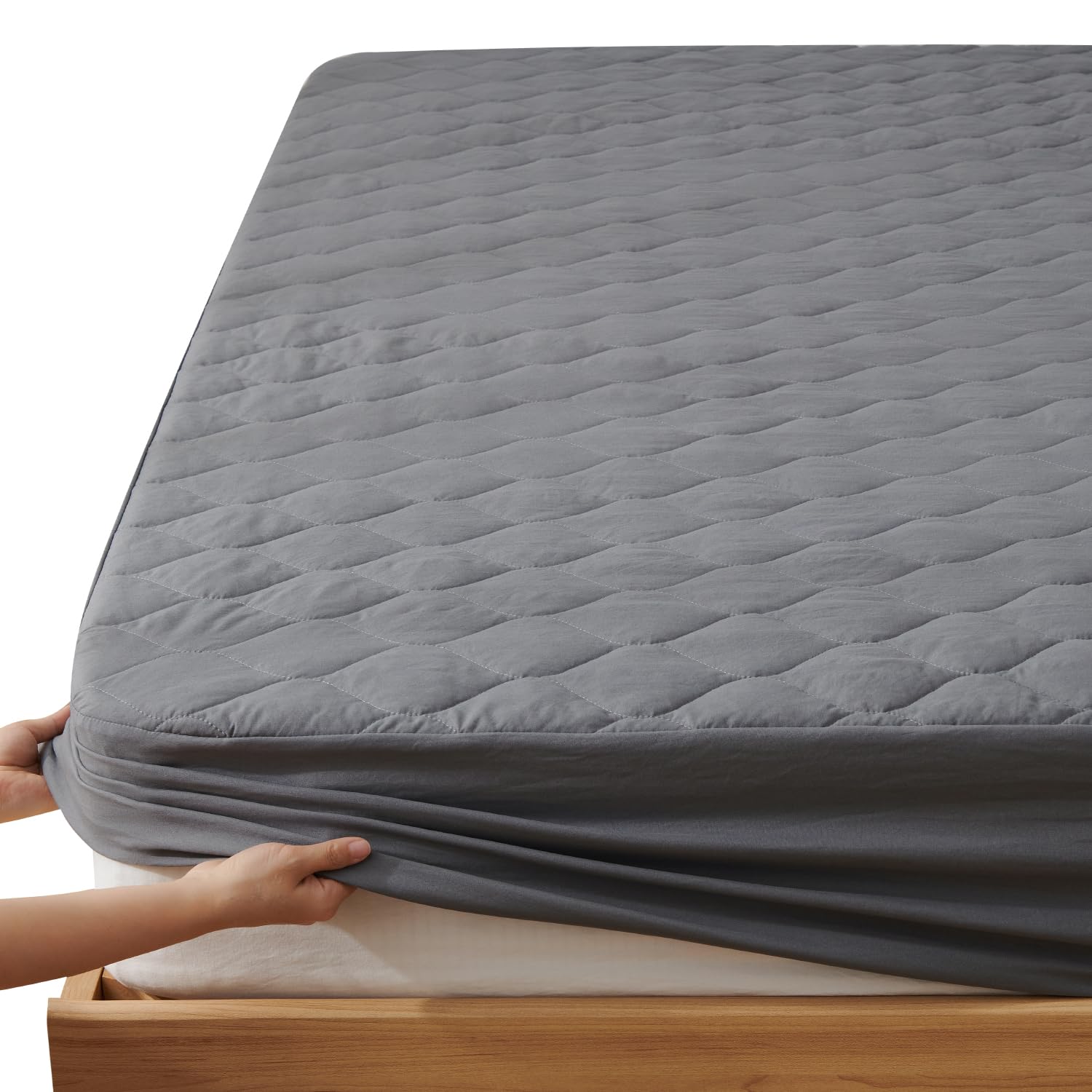 YOYOSTAR 2026パッド一体型 ボックスシーツ 洗いざらし 高吸水速乾 1枚2役 ベッドシーツ 敷きパッド 着脱楽々 時短 柔らかい クッション18j