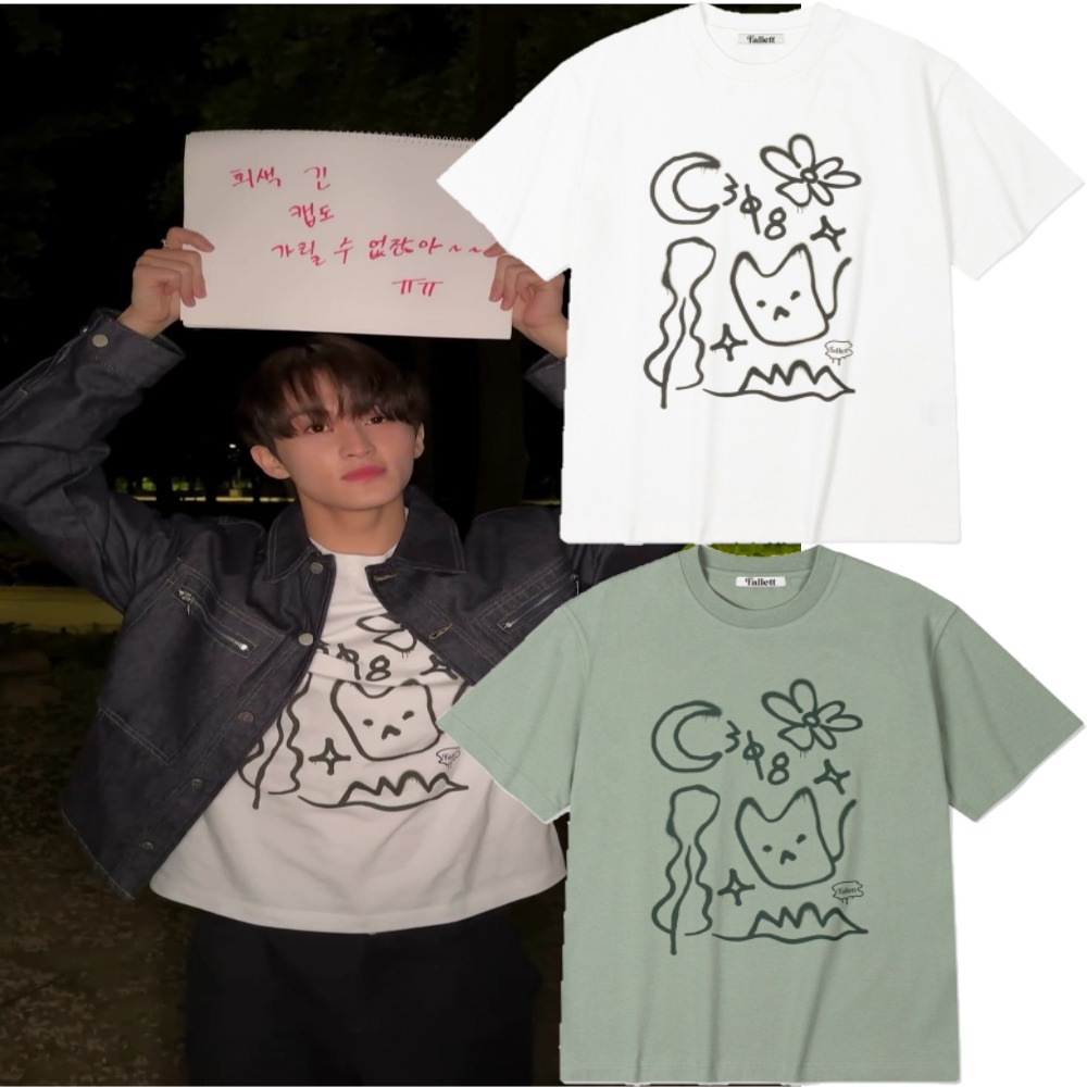 24ss/NCT マーク 着用/DRAWING NERO T-SHIRT/2カラー/ユニセックス