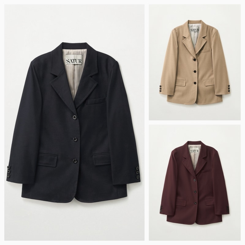 【SATUR】26SS (W) 3-BUTTON SINGLE BLAZER : 3COLORS
