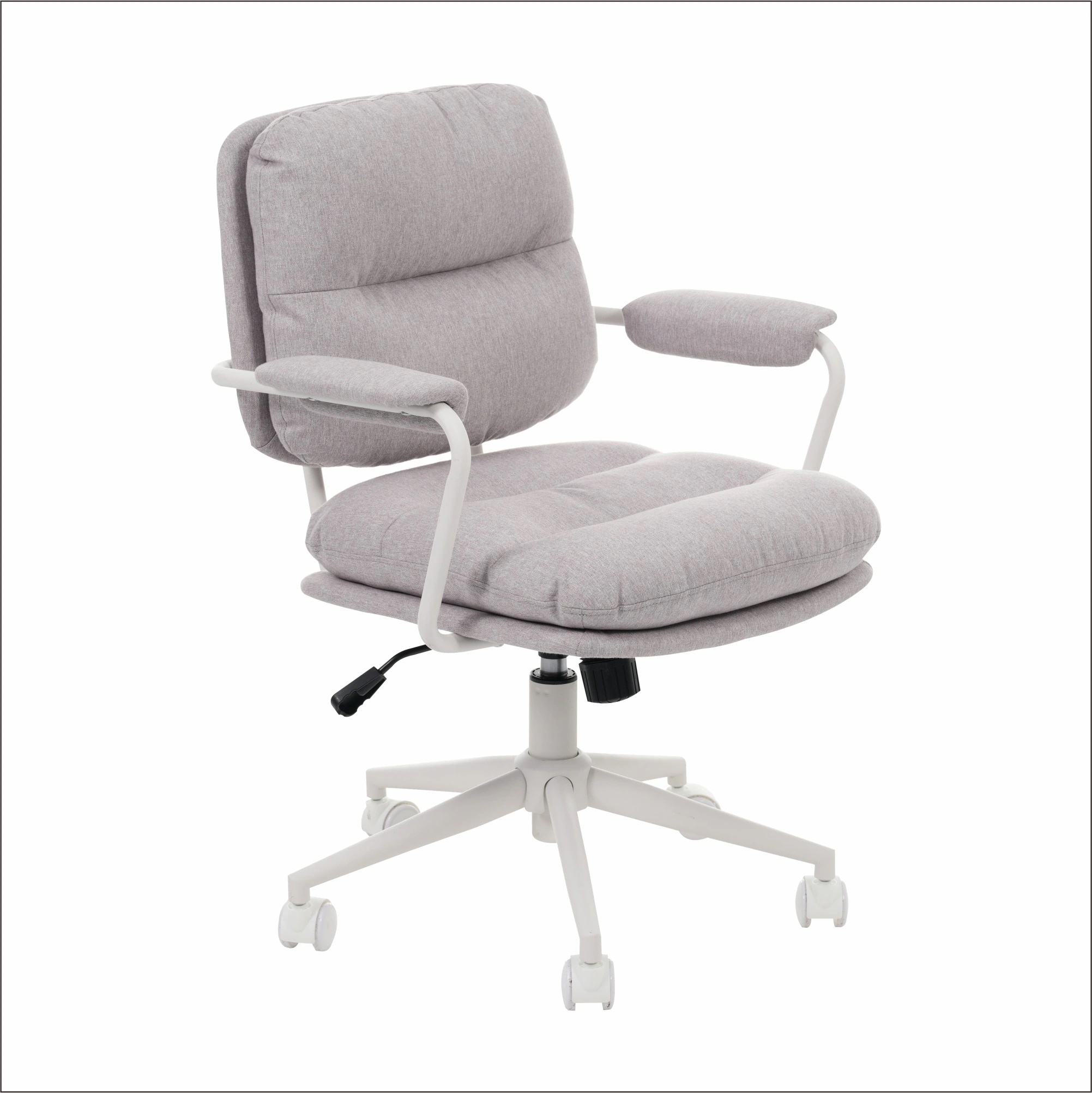 【国内発送,送料無料】【ファブリック】グレー デスクチェア 在宅ワーク オフィスチェア おしゃれ 3Dソフトパッド　極上の座り心地　360回転 椅子 肘付 チェア 学習 かわいい シンプル 疲れにく