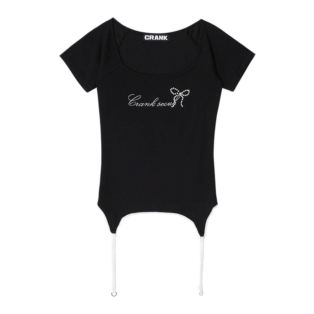 スクエアネックコルセットトップ_BLACK 10,000円