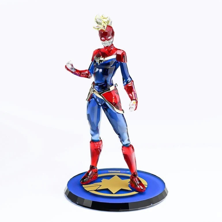 クリスタルフィギュア マーベル キャプテンマーベル レッド ブルー 5677461 インテリア オブジェ 置物