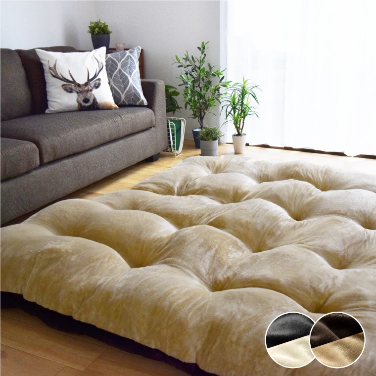 ラグ 極厚 ごろ寝 クッション 座布団 布団 中わた お昼寝 180x180cm 正方形 ふかふか 四角形 厚手 20cm フランネル ミニソファー ごろ寝 マット