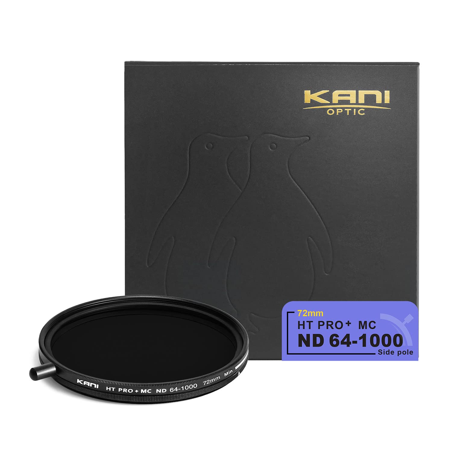 KANI 72mm 可変NDフィルター HT PRO+ MC ND64-1000 減光効果最大10絞り分 着脱式調整用ノブ付 高濃度時X状ムラ抑制 低反射 撥水 撥油 防汚 ナノコーティング 8094