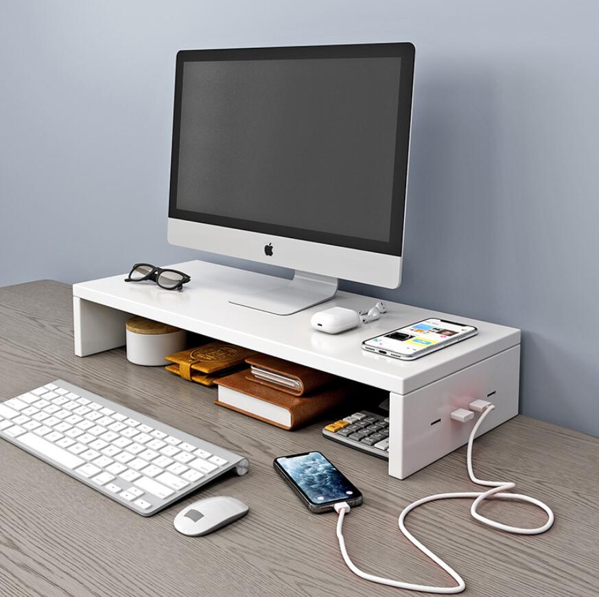 【新商品を厳選】【送 料 無 料】木製 モニター台 机上ラック キーボード収納 usb モニタースタンド ラック PCラック デスク収納 机上台 デスク上 収納 パソコン台 卓上 モニタースタンド