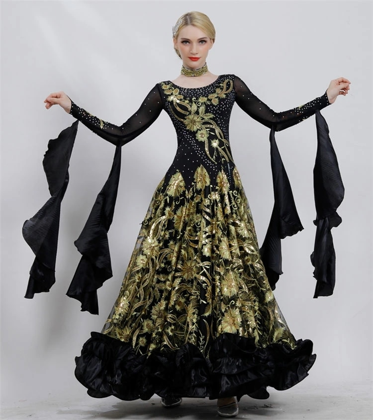 社交ダンス 衣装 おしゃれ 8色選択可 パーティードレス ロング ワンピース Aライン ラテンダンス ワルツ チャチャ お呼ばれ キャバドレス 練習着 競技用 インターナショナルダンス 舞台 ステージ