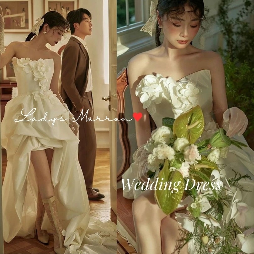 営业促进 フィッシュテール ウェディングドレス ミニ ミニ丈 韓国 ショート丈 ウエディングドレス 白 前撮りドレス 結婚式 二次会ドレス 花嫁 白いドレス ミニスカ オフショルダー オフショル フォ