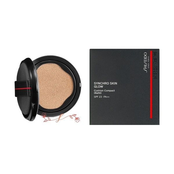 資　生　堂　メーキャップ シンクロスキン グロー クッションコンパクト 13g／SPF23・PA++／クッションファンデーション（レフィル／パフ付）正規品 潤いキープで乾燥知らずの仕上がり