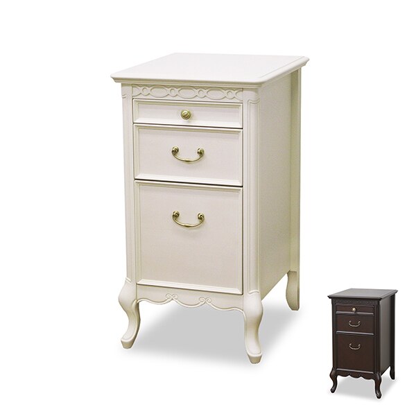 コスメチェスト 3段 クラシック調 猫脚 フルール 幅40cm 開梱設置