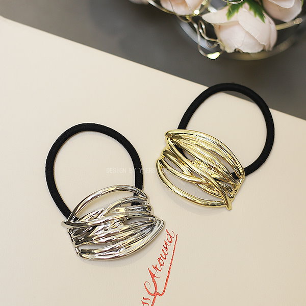 Qoo10] ヘアゴム・シュシュ・インスタ風・金属・高