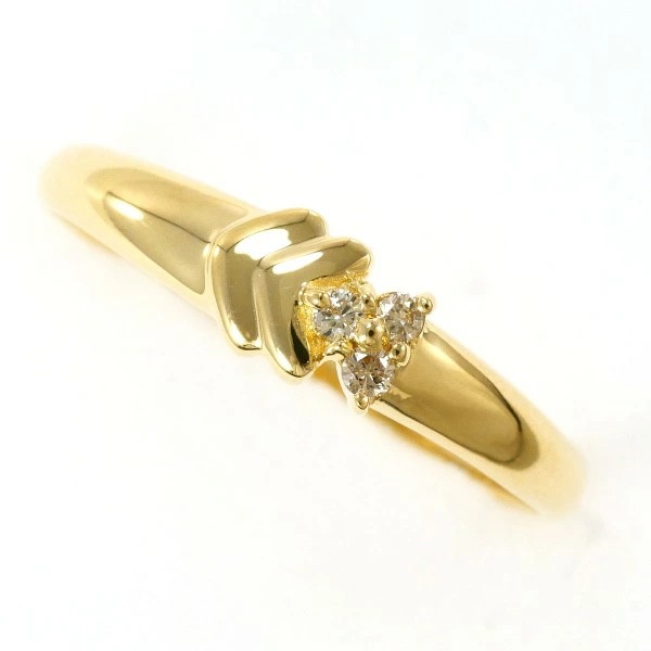 K18 18金 YG イエローゴールド リング 指輪 12号 ダイヤ 0.04 ジュエリー 中古