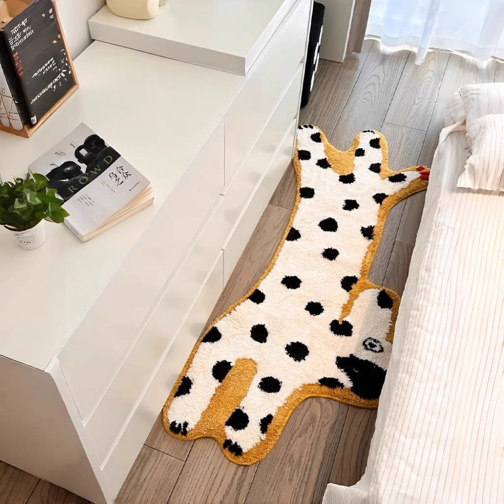 【速達!】犬の部屋カシミヤカーペットを模した長尺の子供部屋マットウールのキャラクターのドットベッドサイドカーペット