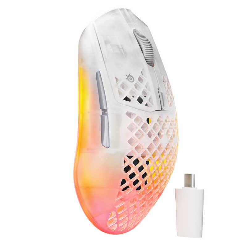 STEELSERIES　Aerox 3 Wireless Gen 2 ［光学式 / 有線/無線(ワイヤレス) / 5ボタン / Bluetooth・USB］ Ghost　62715