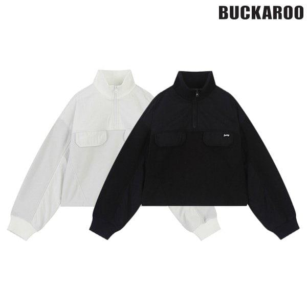 [驪州店] 女性ウーブン配色フリースハーフジップアノラックジャケット(B244TJ610P)