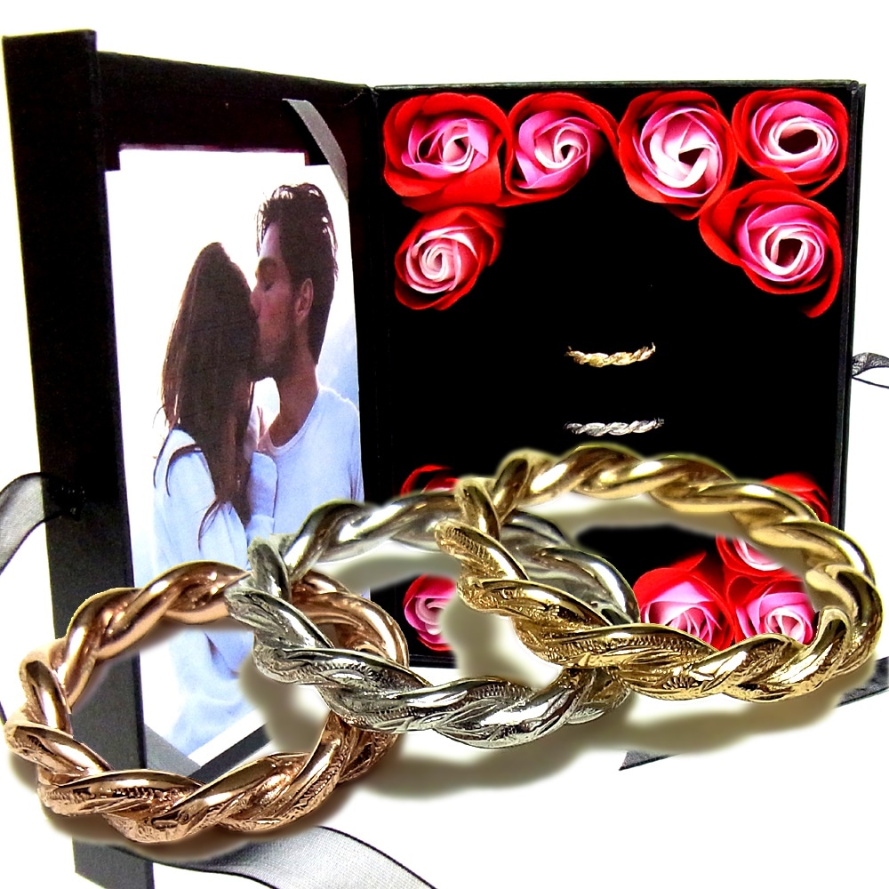 ペアリング ペアハワイアンジュエリー 指輪 バンブー ロープ カレイキニ 金属アレルギー対応 サージ