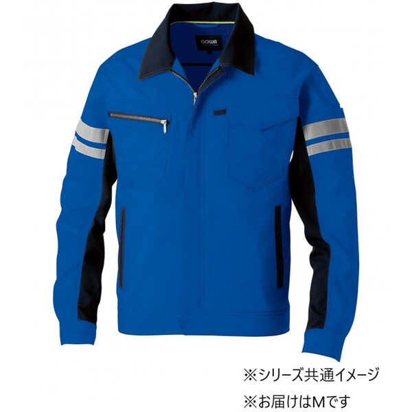 964 長袖ブルゾン(反射材付き) Mサイズ ブルー(8) SOWA