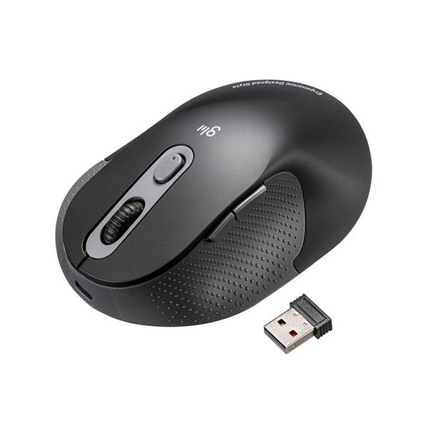 サンワサプライ 静音ワイヤレスエルゴノミクスマウス 2.4GHzワイヤレス/高さ45mm ブラック MA-EWBS528MBK