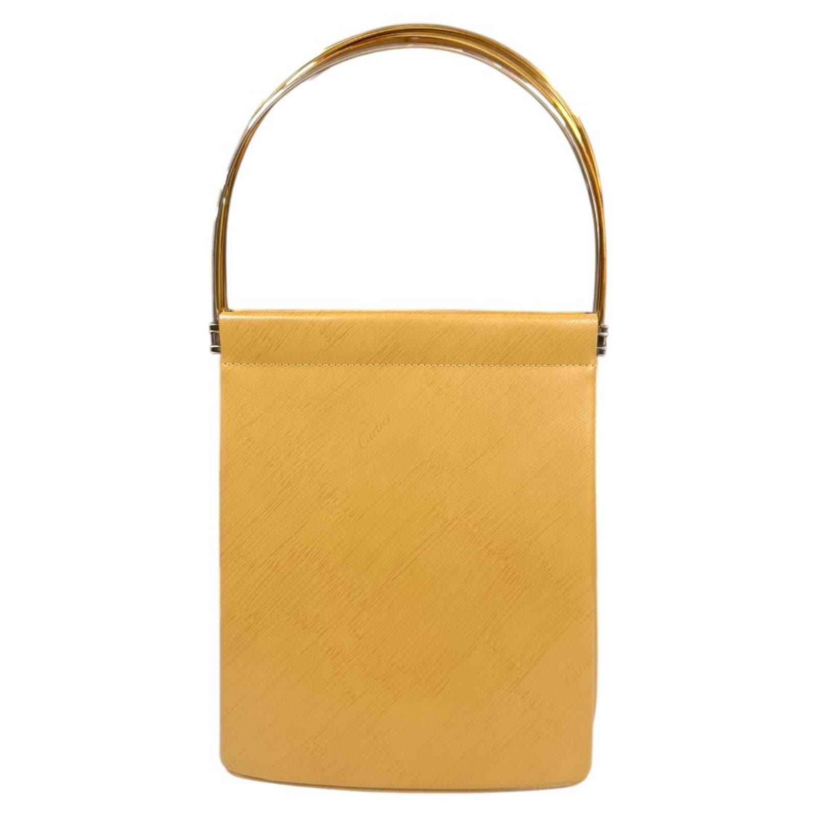 カルティエ トリニティ ハンドバッグ レザー ブラウン CARTIER 中古