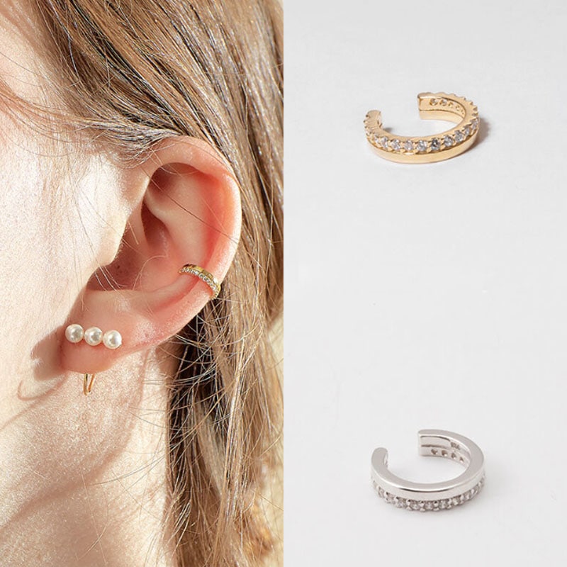 ベーシックシャインイヤーカフ(silver925)/デイリーレディースアクセサリー/韓国ファッションスタイル/SNS人気/デイリーアイテム/トレンドアクセサリー/韓国女性トレンドアクセサリースタイル