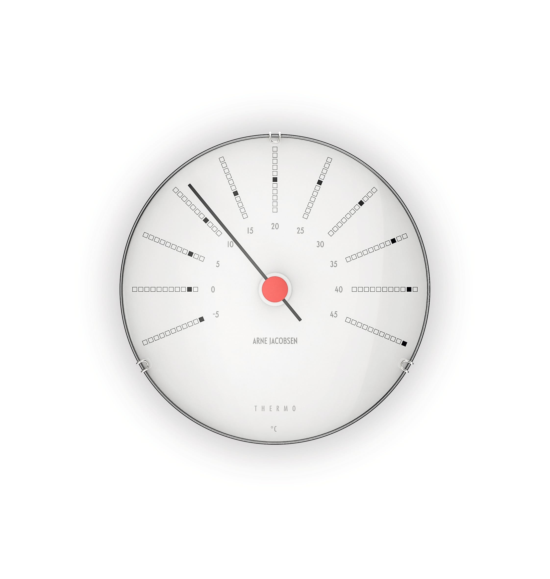 ARNE JACOBSEN 温度計 室内 12cm (電池不要のバイメタル式) 北欧デザイン BANKERS 43687 ホワイト