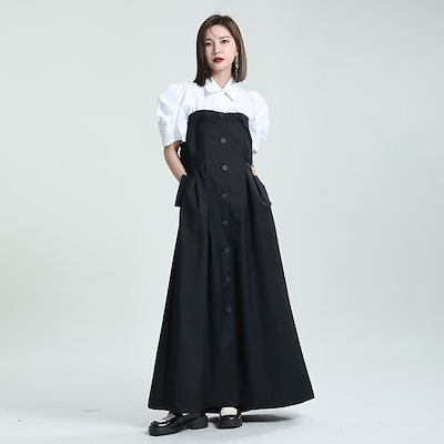 韓国ワンピース レディース ドレス ロングワンピース パーティードレス シャツワンピース ベアワンピ