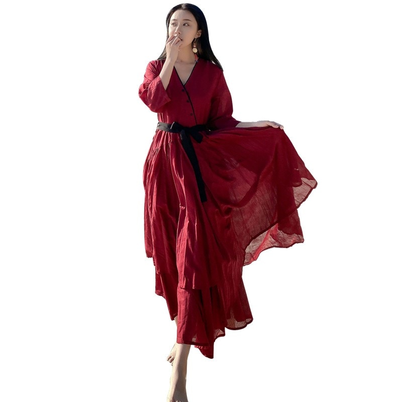 綿麻の風格の文芸の復興の方式は大いにワンピースを並べます