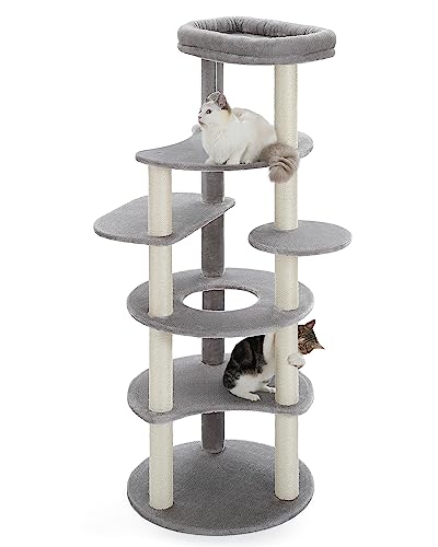 PETEPELA(ぺテぺラ) キャットタワー スリム 大型猫 多頭飼い 据置 爪とぎ 麻紐 おもちゃ おしゃれ 猫ステップ 人気 運動不足解消