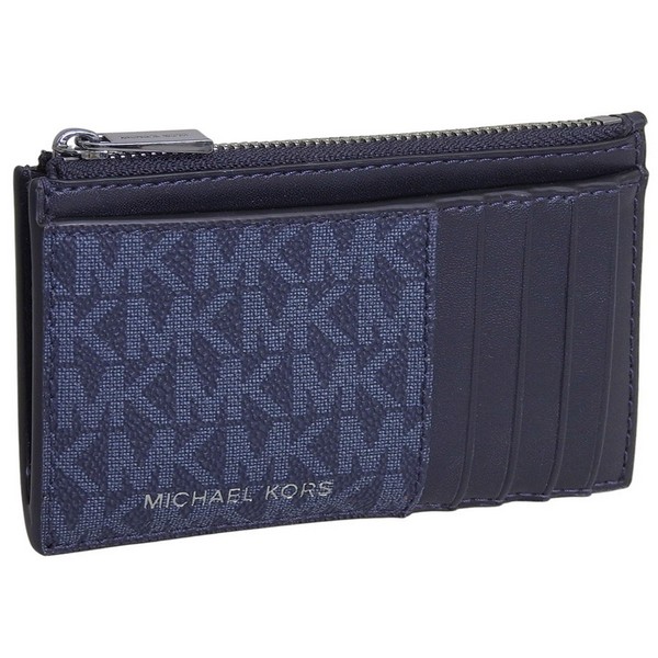 マイケルコース 小物 メンズ カードケース アウトレット ネイビー COOPER SLIM ZIP WALLET 36T4LCOZ7B-ADMPLB MICHAEL KORS