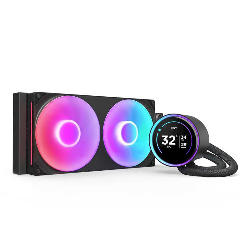 NZXT　水冷CPUクーラー KRAKEN ELITE280 RGB(2024) ［ 280mmファンx1/ 2.72液晶ヘッド ］ ブラック　RLKR28EB2