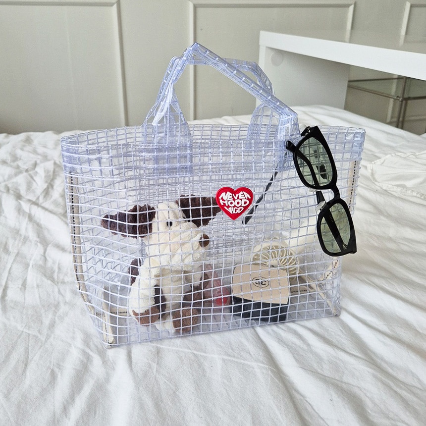 レミズ ハート クリア 夏 トートバッグ pvc バッグ