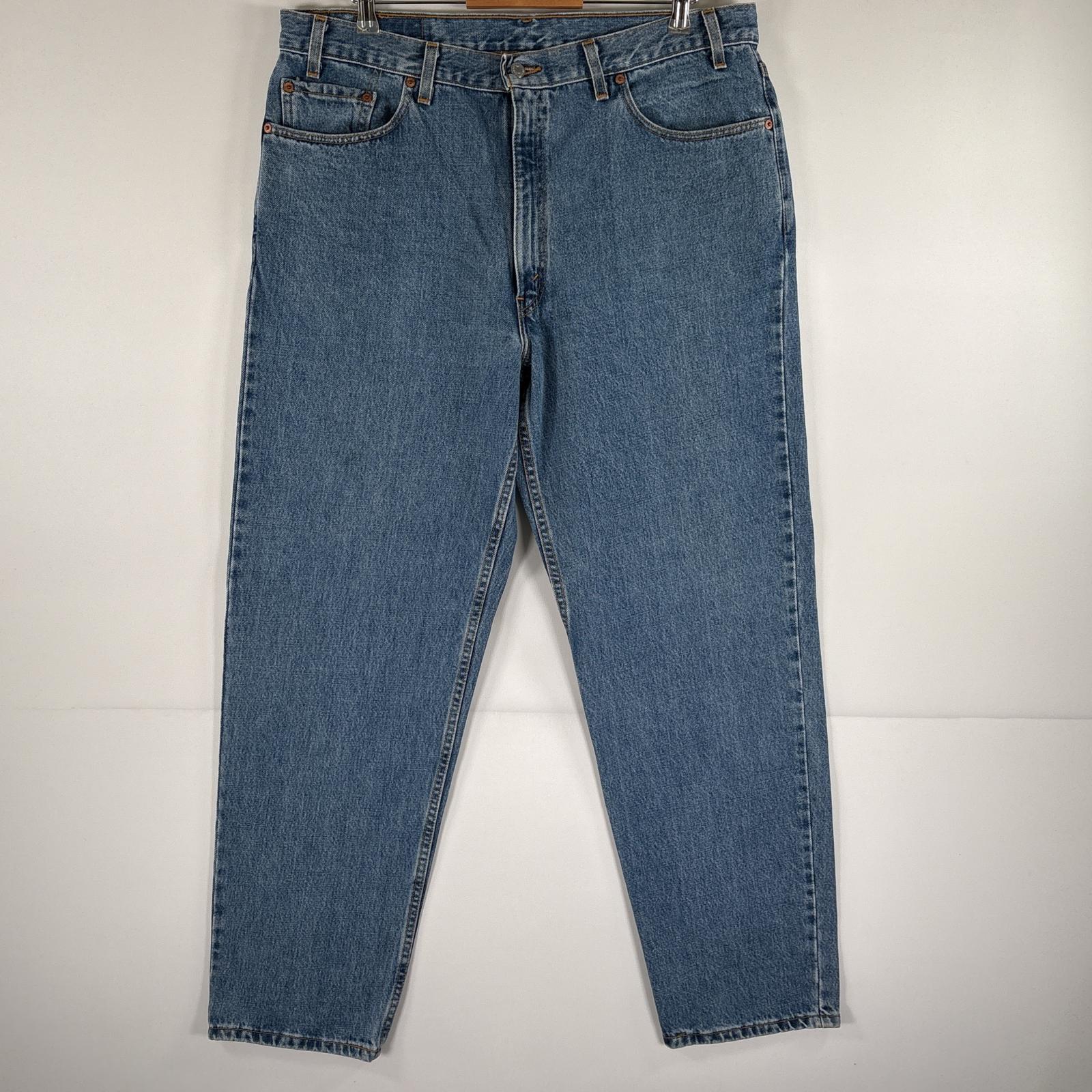 古着 90s/90年代 USA製 デニムパンツ 550 テーパード ジップ 5ポケット 大きいサイズ w40 L32 ブルー メンズデニム・ジーンズ