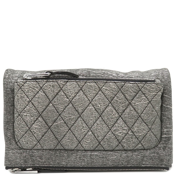 ジミーチュウ JIMMY CHOO ショルダーバッグ キルティング チェーンショルダー レザー シルバー シルバー金具 斜め掛け 肩掛け 【保存袋】【中古】