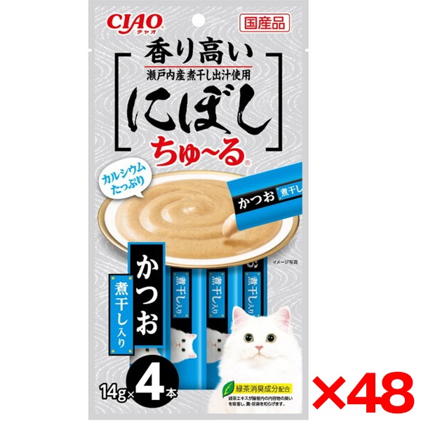 48個セット CIAO にぼしちゅ～る 4本入り かつお 煮干入り
