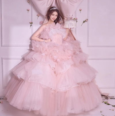 【早い者勝ちタイムセール】結婚式ドレス ワンピース カラードレス 成人式ドレス ロング丈ワンピース 花嫁ドレス 高級感 お姫様 ウェディングドレス 可愛い 前撮りドレス 後撮り きれいめ 撮影 フォ 6,389円