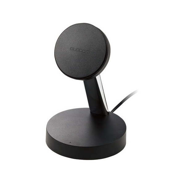 W-MS02BK ブラック [マグネット内蔵ワイヤレス充電器 7.5W スタンドタイプ] メーカー直送