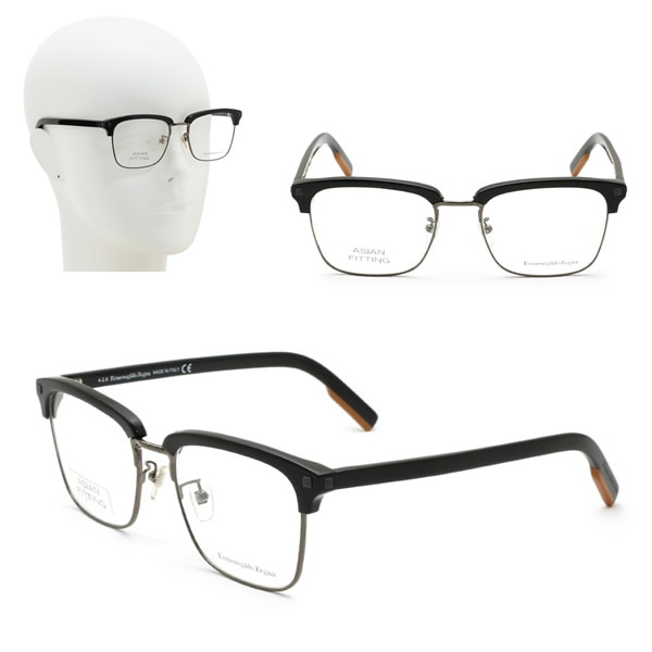 フレームのみ EZ5139-F/V 001 54 Ermenegildo Zegna メガネ 眼鏡 アジアンフィット ブラック ガンメタル