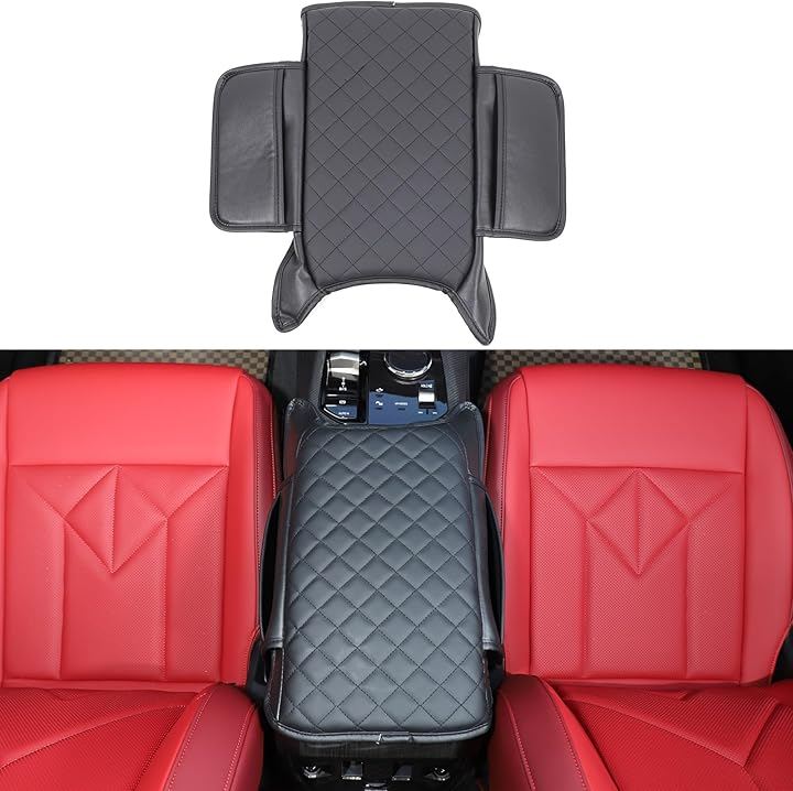BMW X3 2025年に専用 アームレストカバー アームレストクッション 保護カバー パッド センターコンソールカバー ポケット付き 汚れ防止 肘置き 肘掛け 着脱簡単 (ブラック)