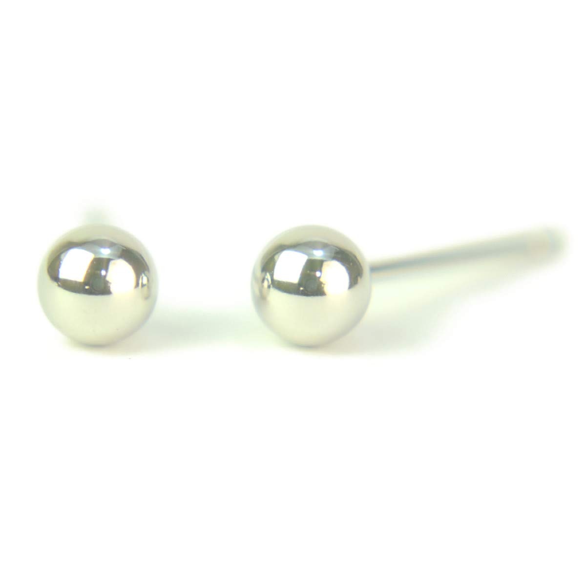 セカンドピアス プラチナ 軸太 Pt900プラチナ丸玉ピアス 4mm 芯幅太長めタイプ 太さ0.8mm長さ12mm 1ペア両耳販売 幅太 福耳 yokomountain (シリコンキャッチ大)