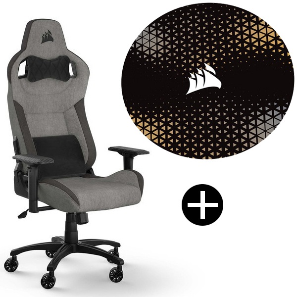 T3 RUSH Gray/Charcoal V2 (CF-9010056-WW) グレー/チャコール ゲーミングチェア + チェアマット セット 31,532円