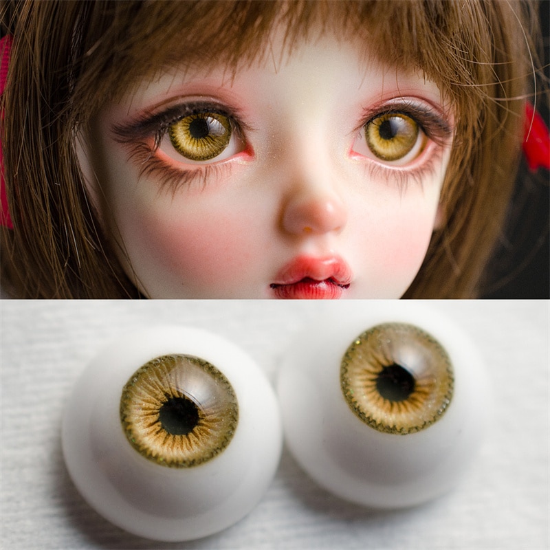 BJD ドール アイ 黄色 石膏アイ 三白眼 10mm/12mm/14mm/16mm/18mm/20mm/22mm/24mm SD/MSD/幼SD球体関節人形用アイ