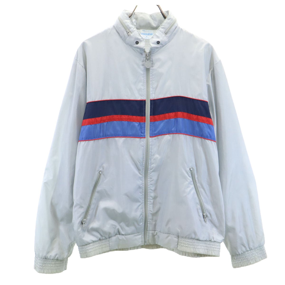 80s ヴィンテージ トレフォイルロゴ ナイロンジャケット M シルバー