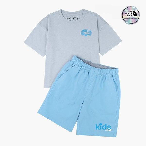 [キッズ公式] NT7US15T キッズアウトラนดクルーセット STONE GRAY
