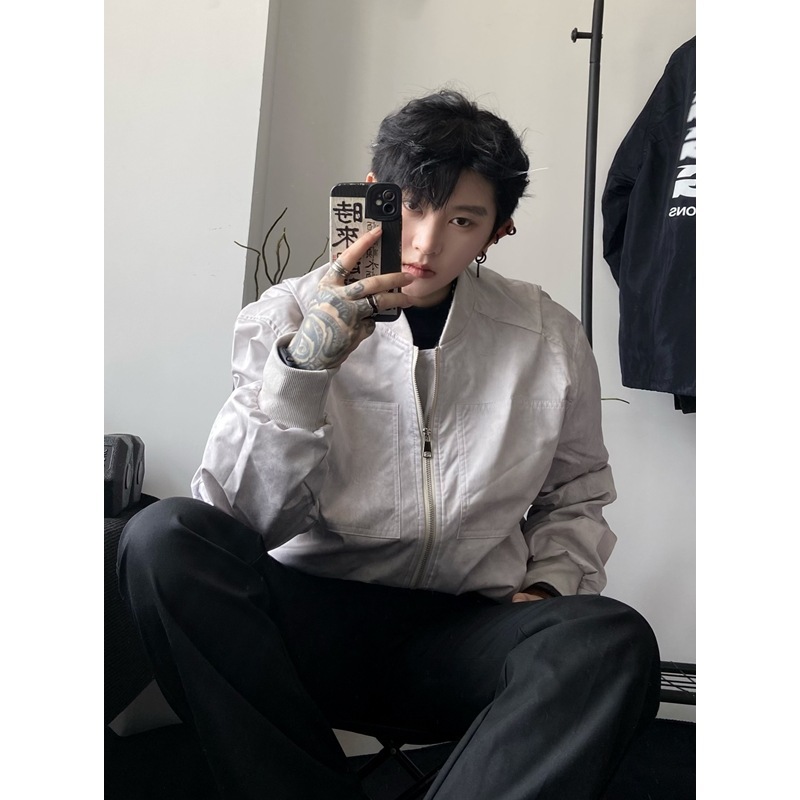 Cleanfit Short Velvet Thedened Jacket Men American Retro Trendy Brandハイエンド野球ユニフォームボンバージャケット