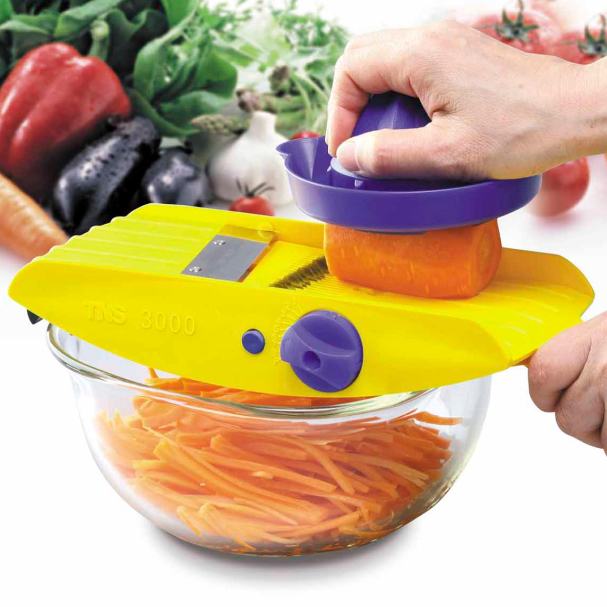 スライサー ホルダー付き 千切り器 みじん切り器 ドイツ製 ガード付き スライス ベジタブルスライサー 千切り 野菜スライサー 厚み調節 安全ホルダー 指ガード キャベツスライサー