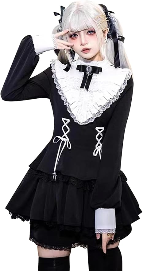 [KALAOK] ワンピース ロリータ ゴシック ゴスロリ 衣装 2点セット 地雷系 量