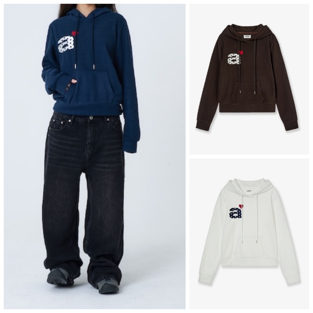[AEAE] DOT SMALL LETTER FLEECE HOODIE ロゴ 長袖 フーディー