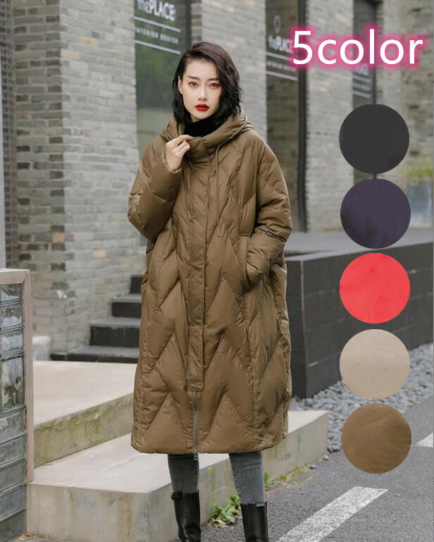 ダウンコートレディースキルティングコートロングロングダウンコートI冬きれいめダウン大きいサイズファーアウターダウンジャケットフード防寒対策暖かい 5,609円