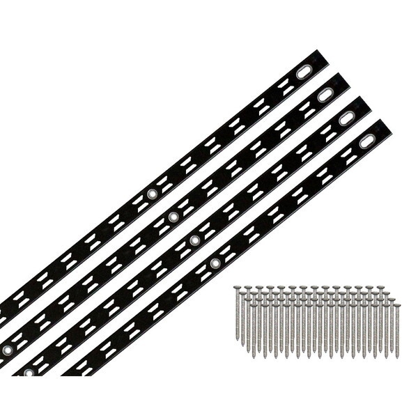 98183 リーフ棚柱 1820mm ブラック 4本(ビス付)